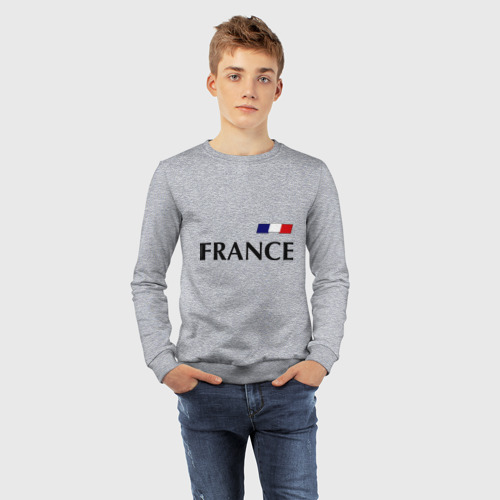 Детский свитшот хлопок Сборная Франции - 8, цвет меланж - фото 7