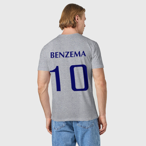 Мужская футболка хлопок Сборная Франции - Бензима 10 (Benzima), цвет меланж - фото 4