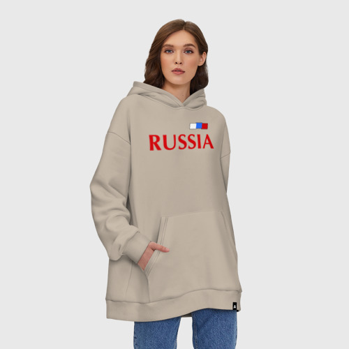 Худи SuperOversize хлопок Сборная России, цвет миндальный - фото 4