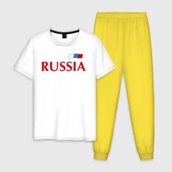 Мужская пижама с белой футболкой хлопок Сборная России