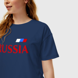 Женская футболка хлопок Oversize Сборная России - фото 2