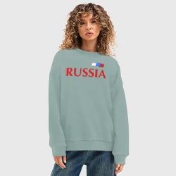 Женский свитшот oversize без начеса хлопок Сборная России - фото 2