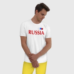 Мужская пижама с белой футболкой хлопок Сборная России - фото 2