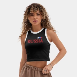 Женская укороченная майка-топ хлопок Сборная России - фото 2