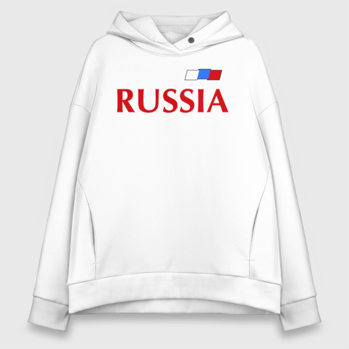 Женское худи Oversize хлопок Сборная России, цвет белый