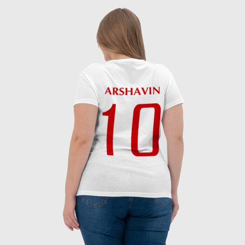 Женская футболка хлопок Сборная России - Андрей Аршавин 10 (Arshavin), цвет белый - фото 7