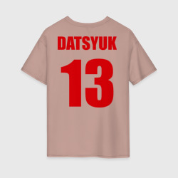 Женская футболка хлопок Oversize Detroit Red Wings Pavel Datsyuk - Павел Дацюк