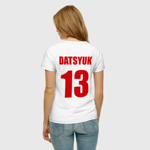 Женская футболка хлопок Detroit Red Wings Pavel Datsyuk - Павел Дацюк, цвет белый - фото 4