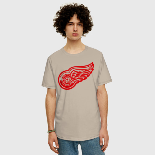 Мужская футболка хлопок Oversize Detroit Red Wings Pavel Datsyuk - Павел Дацюк, цвет миндальный - фото 3