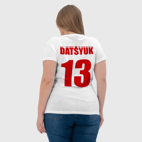 Женская футболка хлопок Detroit Red Wings Pavel Datsyuk - Павел Дацюк, цвет белый - фото 7