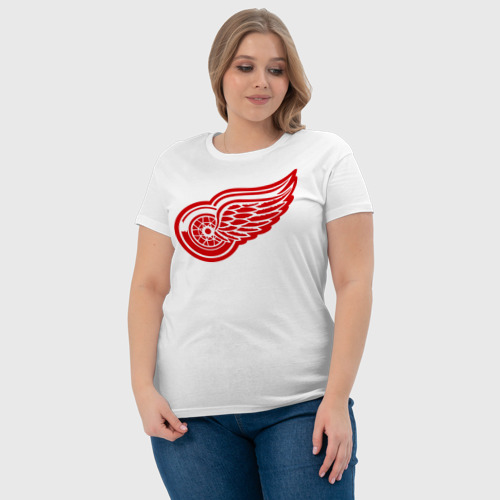 Женская футболка хлопок Detroit Red Wings Pavel Datsyuk - Павел Дацюк, цвет белый - фото 6