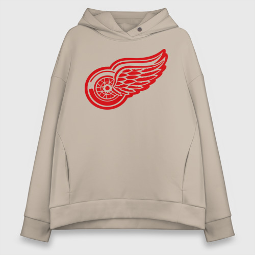 Женское худи Oversize хлопок Detroit Red Wings Pavel Datsyuk - Павел Дацюк, цвет миндальный