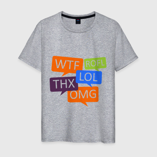 Мужская футболка хлопок WTF LOL, цвет меланж
