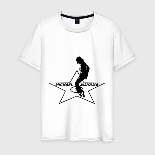 Мужская футболка хлопок Майкл Джексон Звезда, цвет белый