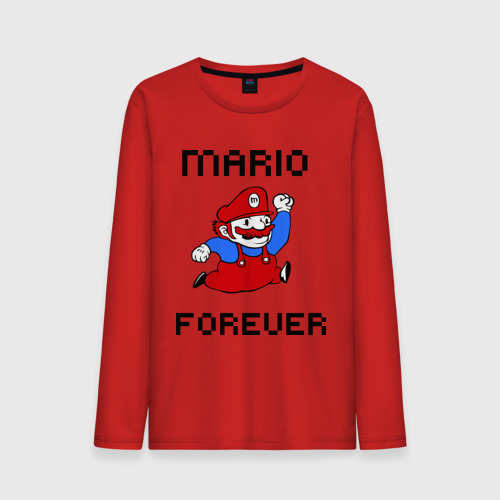 Мужской лонгслив хлопок Mario forever, цвет красный