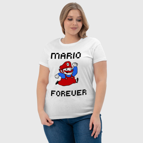 Женская футболка хлопок Mario forever, цвет белый - фото 6