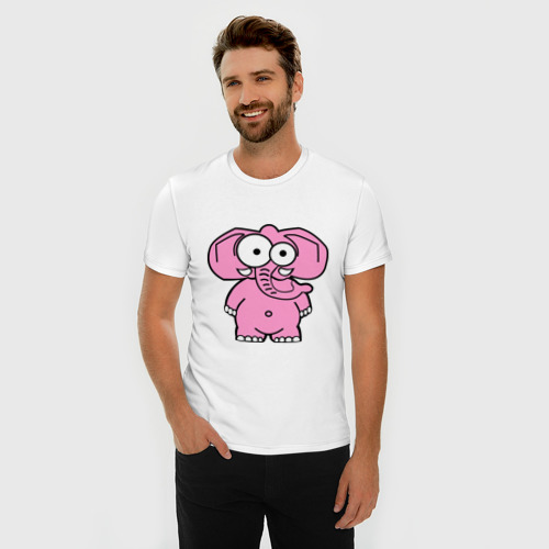 Мужская футболка хлопок Slim Розовый слон - фото 3