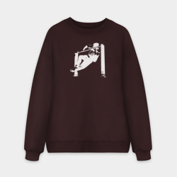 Мужской свитшот oversize без начеса хлопок Street Workout - выход силой белый