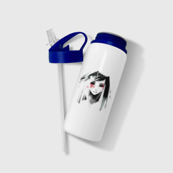 Бутылка для воды с трубочкой Лицо аниме 1 - фото 2