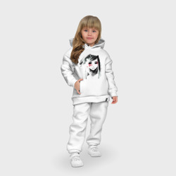Костюм с принтом Лицо аниме 1 для ребенка, вид на модели спереди №4. Цвет основы: белый