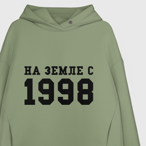 Женское худи Oversize хлопок На Земле с 1998, цвет авокадо - фото 3