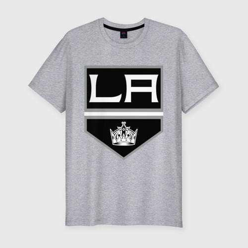 Мужская футболка хлопок Slim Los Angeles Kings - Лос Анджелес, цвет меланж