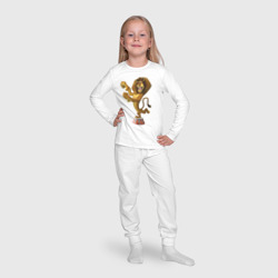 Пижама с принтом Алекс когти для ребенка, вид на модели спереди №4. Цвет основы: белый