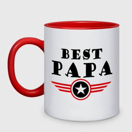 Кружка двухцветная Best papa logo Фото 01 Кружка двухцветная Best papa logo Фото 01