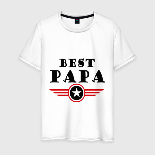 Мужская Футболка Best papa logo (хлопок)