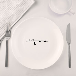 Набор: тарелка + кружка Кот любит птичек - фото 2