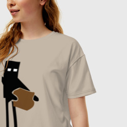 Женская футболка хлопок Oversize Enderman - фото 2