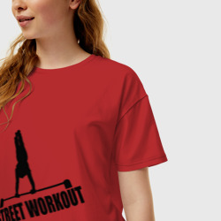 Женская футболка хлопок Oversize Street Workout S - фото 2