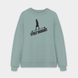 Мужской свитшот oversize без начеса хлопок Street workout s black