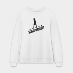 Мужской свитшот oversize без начеса хлопок Street workout s black