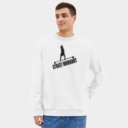 Мужской свитшот oversize без начеса хлопок Street workout s black - фото 2