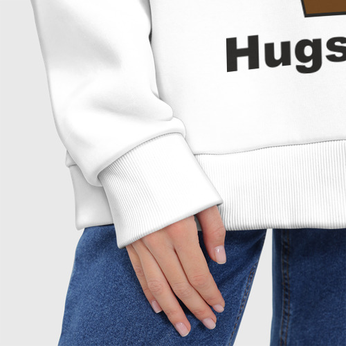 Женское худи Oversize хлопок Hugs me?, цвет белый - фото 8