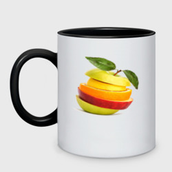 Кружка двухцветная мега яблоко