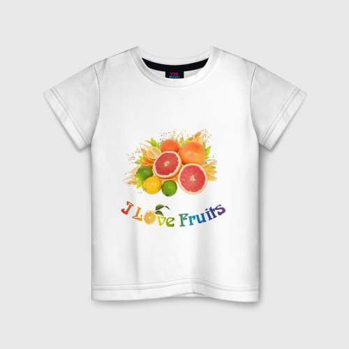 Детская футболка хлопок i love fruits