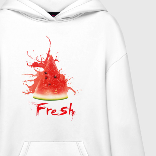 Худи SuperOversize хлопок Fresh арбуз - фото 3