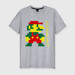 Мужская футболка хлопок Slim Марио парная пиксельная
