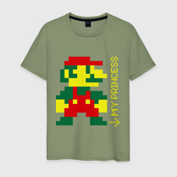 Мужская футболка хлопок Марио парная пиксельная