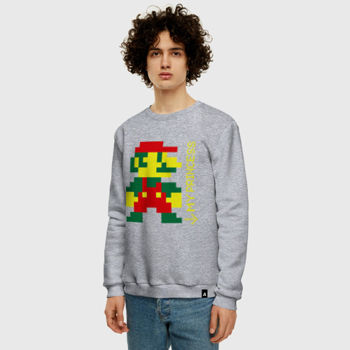 Мужской свитшот хлопок Марио парная пиксельная, цвет меланж - фото 3