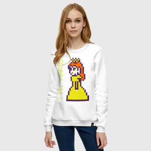 Женский свитшот хлопок Принцесса Пич из Марио парная пиксельная - фото 3
