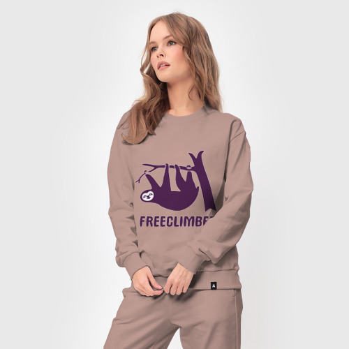 Женский костюм хлопок Freeclimber, цвет пыльно-розовый - фото 5