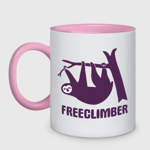 Кружка двухцветная Freeclimber, цвет белый + розовый