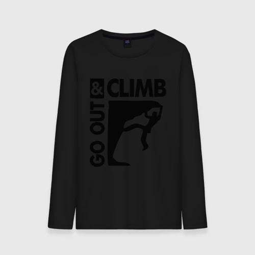 Мужской лонгслив хлопок Go out and climb