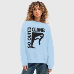 Женский свитшот oversize без начеса хлопок Go out and climb - фото 2