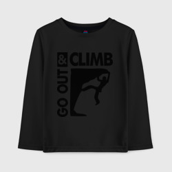 Детский лонгслив хлопок Go out and climb