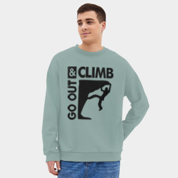 Мужской свитшот oversize без начеса хлопок Go out and climb - фото 2