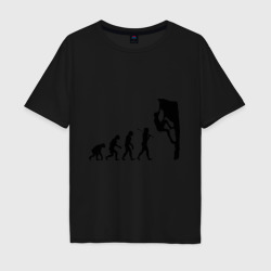 Мужская футболка хлопок Oversize Эволюция альпиниста